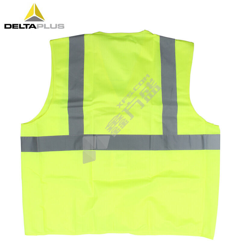 代尔塔 404402 荧光马甲两竖一横 L 黄色 荧光