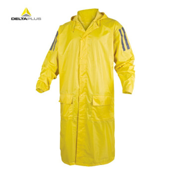 代尔塔 连体式涤纶雨衣 L 黄色 407007