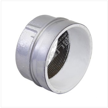 Concentric large and small heads of plastic threads lined with grooves