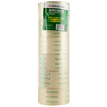 齐心 Comix 超透封箱胶带 筒 JT5508-6 55mm*80y 50μm 透明