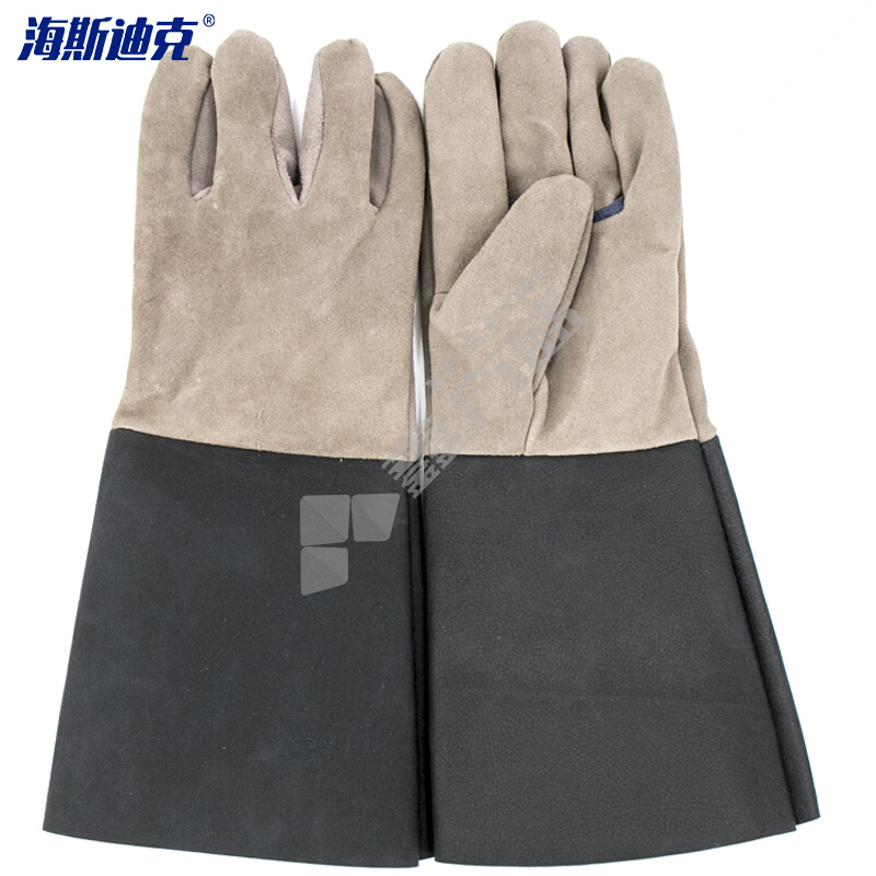 海斯迪克 反绒牛皮 电焊手套 38cm 颜色随机 HKW-85