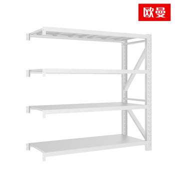欧曼 4层中型层板货架 副架200kg 1500mm*600mm*2000mm 4层 200KG 白色