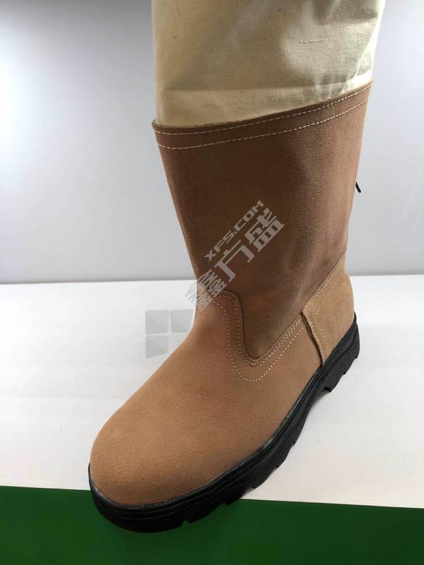 倩扬 高筒牛反绒防砸耐高温安全靴 37码 9150-1