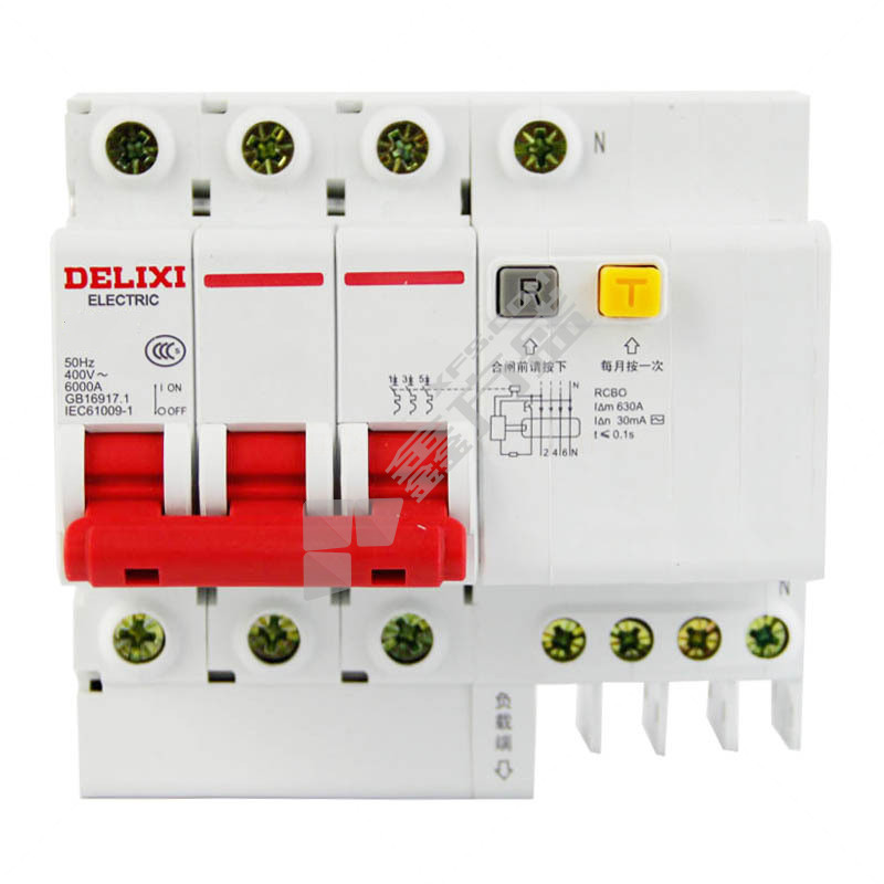 德力西DELIXI 小型漏电保护器DZ47sLE系列3P+N DZ47sLE 3P+N（N极直通） D 10A 100mA