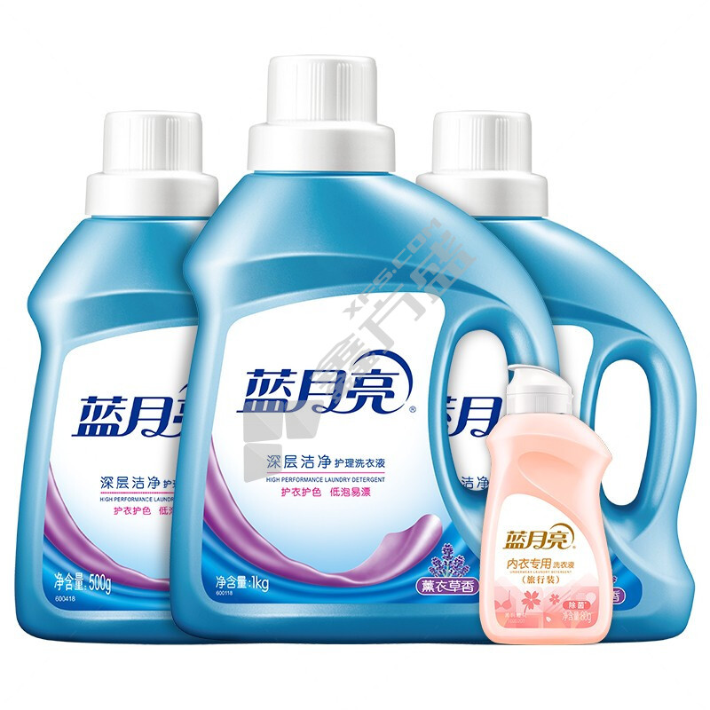 蓝月亮 薰衣草洁净组合洗衣液 1kg+薰衣草洁净洗衣液500g*2+柔润樱花内衣专用洗衣液（旅行装）80g 套装