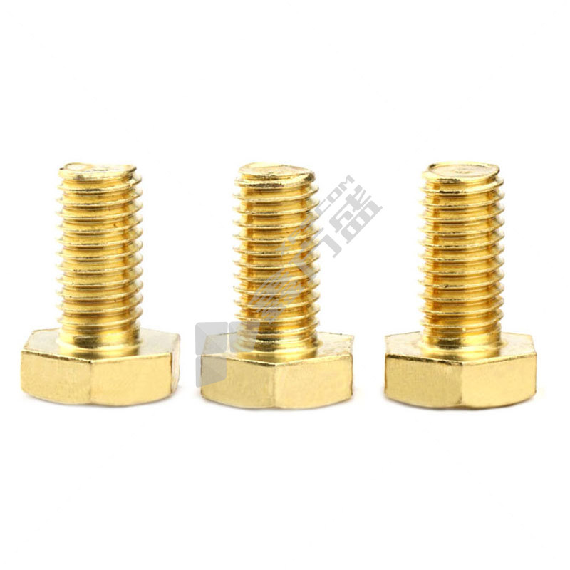 冰禹 DIN933 62黄铜外六角螺栓全牙 M8*50(10个)