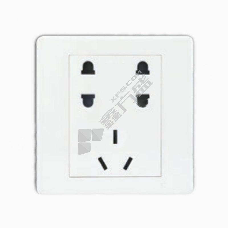 鸿雁 带保护门两位两极双用两极带接地插座X3