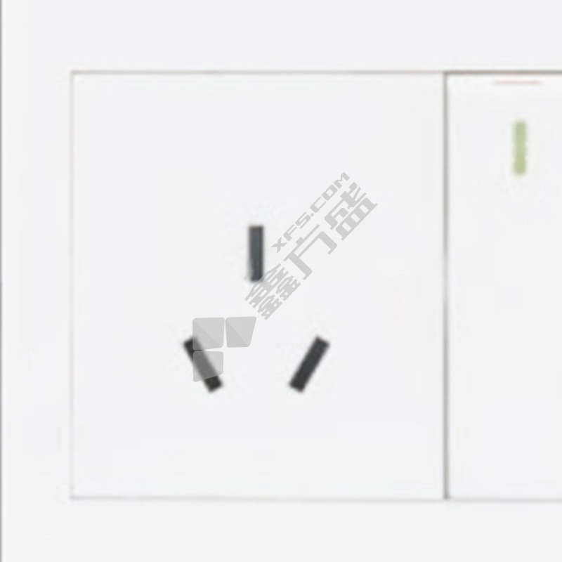 鸿雁 带荧光指示大翘板单极开关带保护门两极带接地插座X3