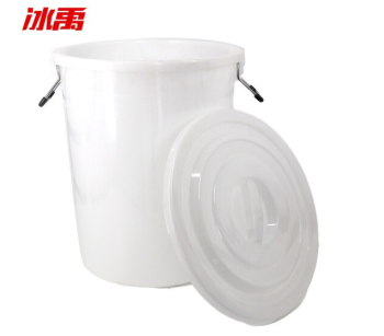 冰禹 BYA-112 大号加厚塑料圆桶 白色带盖100L