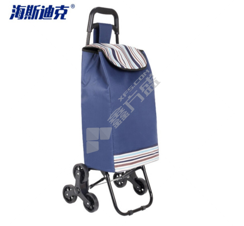 海斯迪克  HKCL-219 购物车爬楼折叠小拉车 加大款 橡胶轮+翻盖冰包+底板 蓝色 HKCL-219