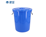 箱大王 Xlj-02 大号加厚塑料圆桶 蓝色带盖60L