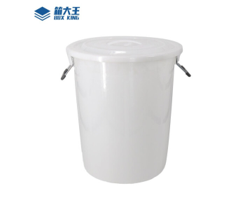 箱大王 Xlj-02 大号加厚塑料圆桶 白色带盖50L