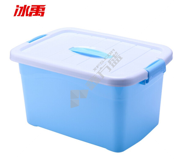 冰禹 BYA-234 塑料带提手收纳箱 标准小号8L 上口尺寸28*20cm底部尺寸23*15cm高度17cm 北欧蓝 8L
