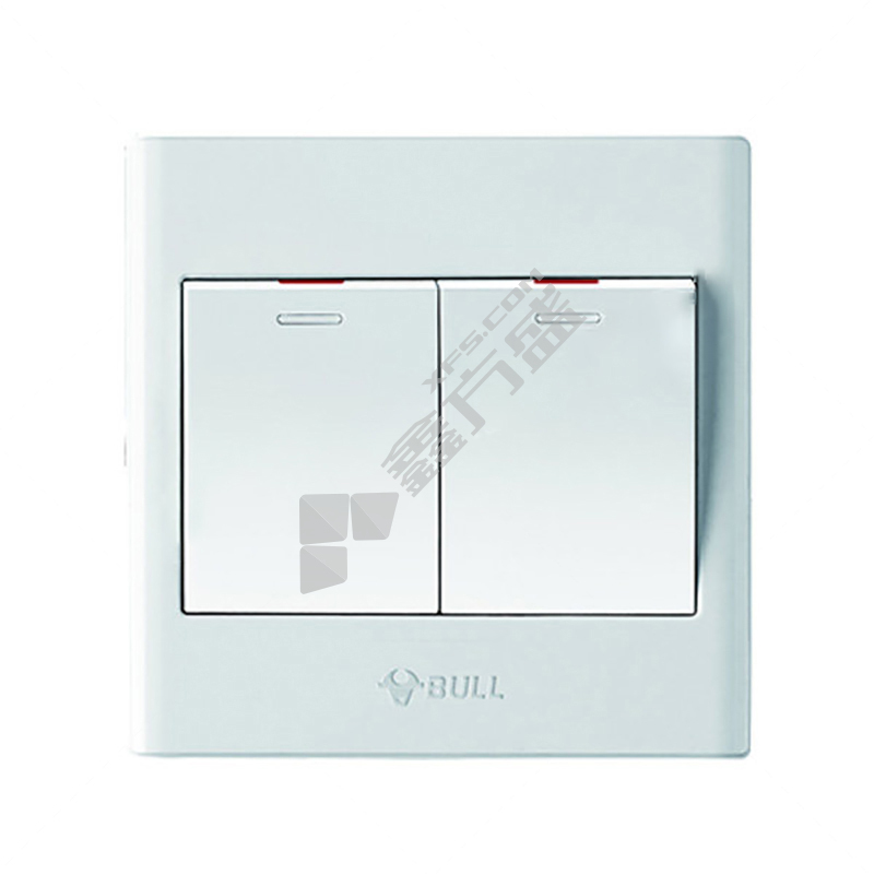 公牛BULL 两位单控开关带荧光 白色