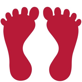 海斯迪克幼儿园学校商场工厂台阶脚印地贴(10对) 12.5*25cm 脚印地贴 绿色