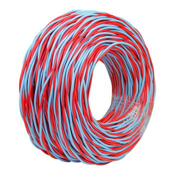 江南 100米 低烟无卤阻燃B类耐火双绞线 WDZBN-RYJS 300/300V 2*2.5平方 红蓝色