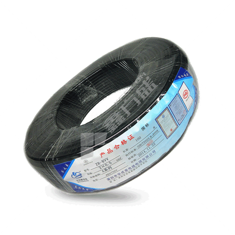 亨通 RVVP 100米屏蔽线 300/300V 2*2.5平方 黑色