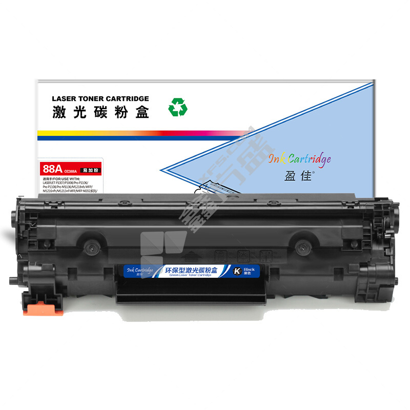 盈佳 CC388A易加粉 黑鼓(带芯片) 黑色  YJ-CC388A-RE 1500页(A4,5%)