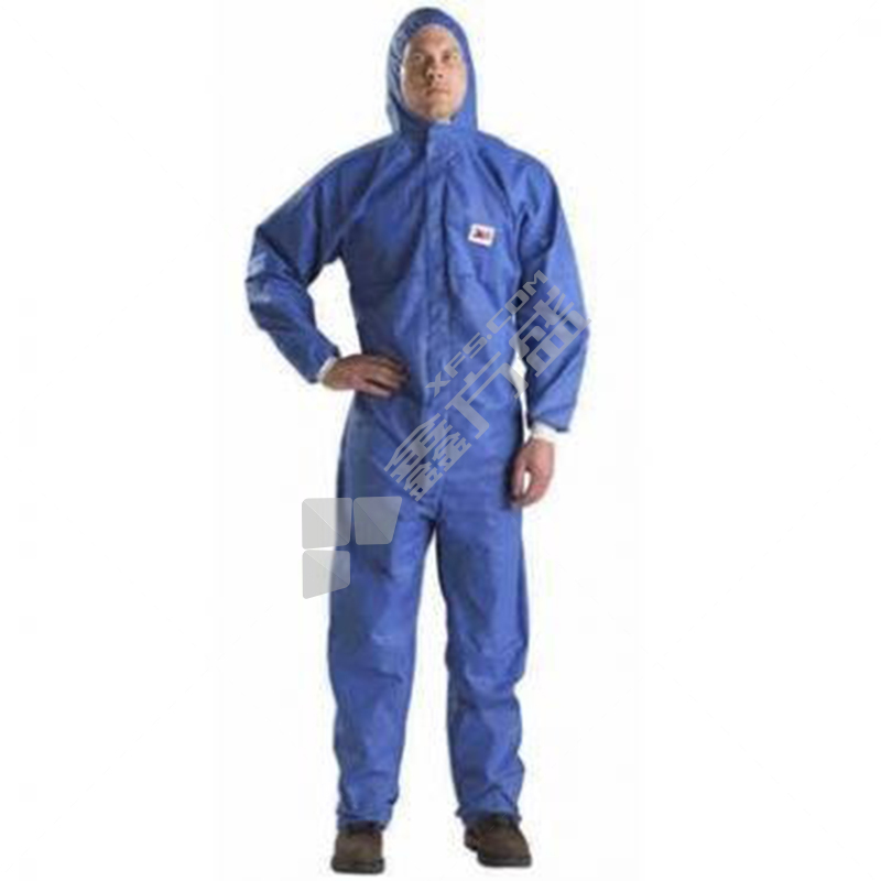 3M 4532 带帽连体防护服 XL 蓝色 带帽连体