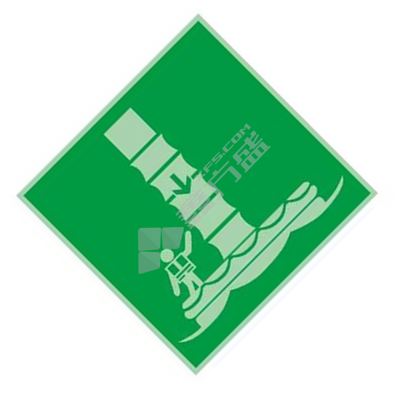 标识牌专家 IMO安全标识船舶平台IMO标识牌 自发光乙烯 200×200mm QSA120A2 自发光 撤离滑道