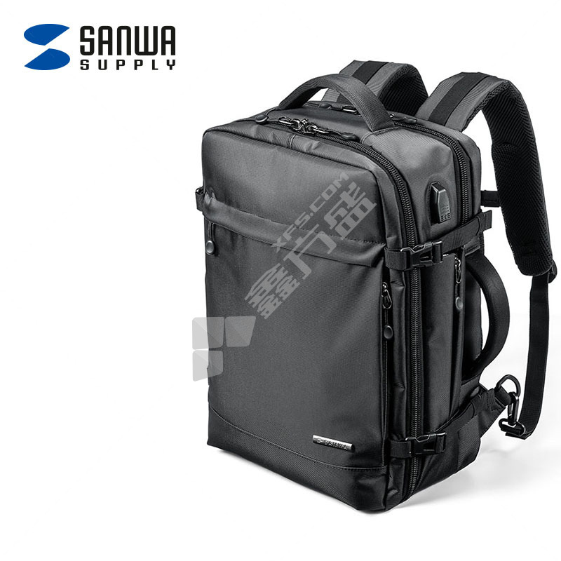 山业SANWABAG-BPC3BK 多功能双肩电脑包  黑色 15.6英寸