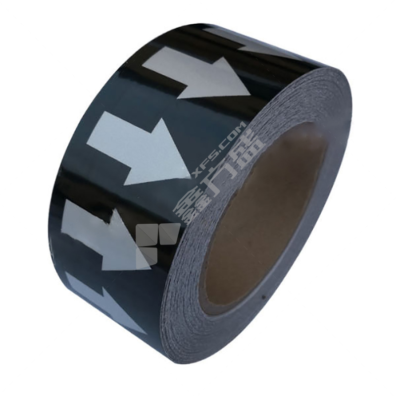 标识牌专家 管道流向箭头带商业反光 QSA244A1 3cm×20m 黑底白字