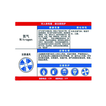 标识牌专家 职业病危害告知卡22 QSA022B3 700×500mm 氮气