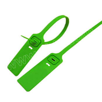 标识牌专家 安全警示标签 QSB004C 长300mm 绿色塑料封条铅封锁