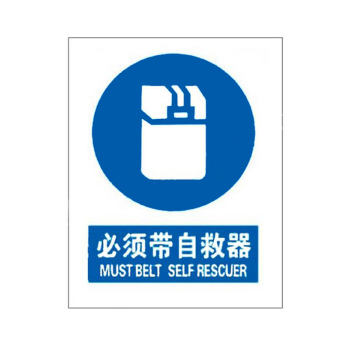 标识牌专家 强制类安全标识必须带自救器 QS-423L3 400×320mm 必须带自救器