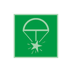 标识牌专家 IMO安全标识船舶平台IMO标识火 150×150mm QSA125E1 1.5mm铝板+3M反光膜 火箭降落伞火焰信号