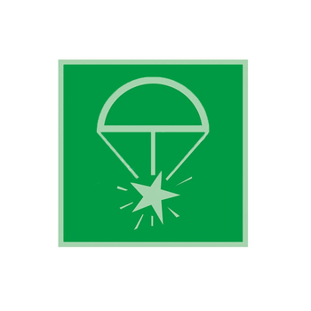 标识牌专家 IMO安全标识船舶平台IMO标识火 150×150mm QSA125E1 1.5mm铝板+3M反光膜 火箭降落伞火焰信号