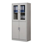 企诺 钢质 凭证资料档案柜办公文件柜铁皮保密 850*390*1800mm 灰白色