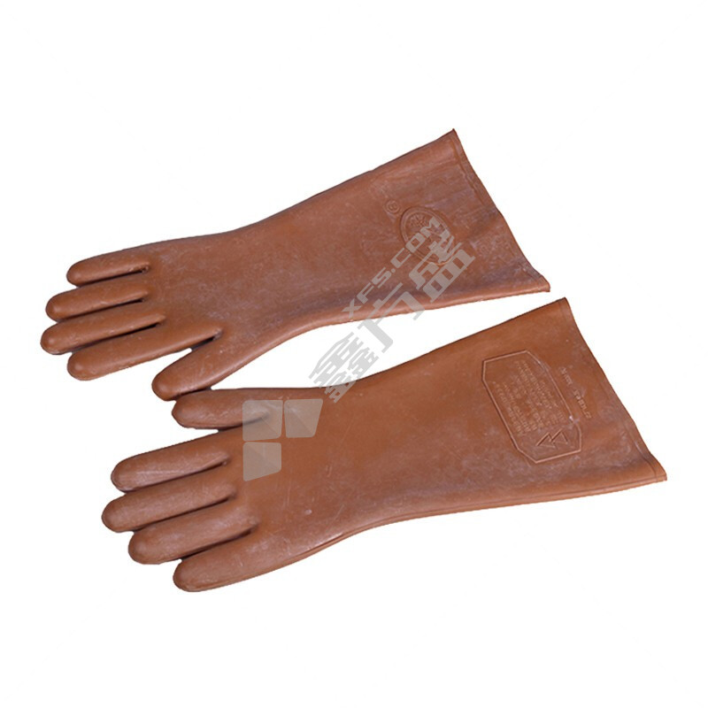 双安 20KV 2级20KV带电作业橡胶绝缘手套 41±1cm 咖啡色