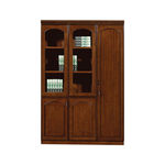 企诺 办公柜资料柜储物柜落地柜 1350*400*2000mm 胡桃色 左木门