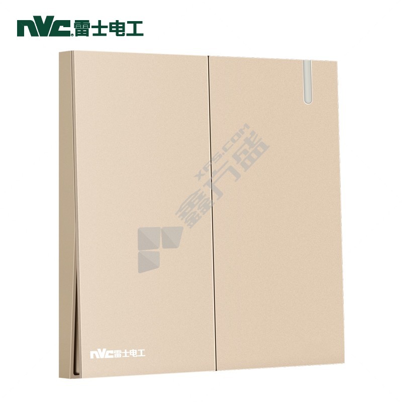 雷士NVC 二位双控开关带荧光大跷板 Q8沙金