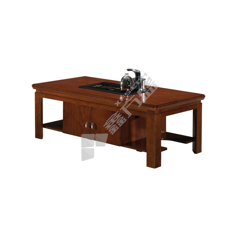 企诺 多功能茶几木质茶桌 会客茶桌 木制/桃木色/1600*800*560mm