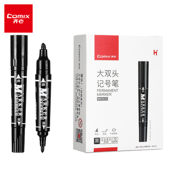 齐心 MK832 大双头记号笔 黑色 大双头 2.0mm/6.0mm