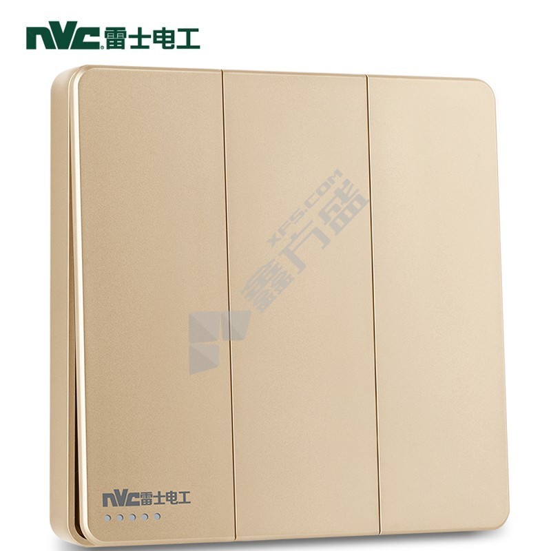 雷士NVC 三位双控开关带荧光大跷板 Q8沙金