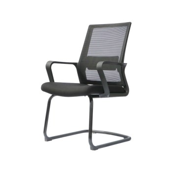 企诺 电脑椅办公椅职员会议椅靠背椅培训椅弓形椅 钢制脚/黑色/ 600*660*925mm