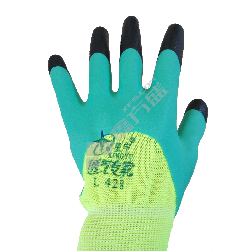 星宇 L428 透气专家黑加强指手套 均码 荧光绿 428