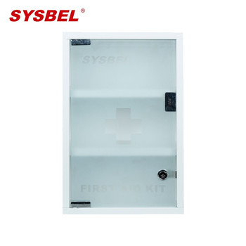 西斯贝尔 玻璃门壁挂式金属急救箱 28*25*12cm 白色+透明 WGA0202W-1