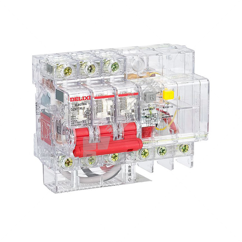 德力西DELIXI 小型透明漏电断路器DZ47TRLE3P DZ47TRLE3P 电子式 60A 15mA 3P 6kA