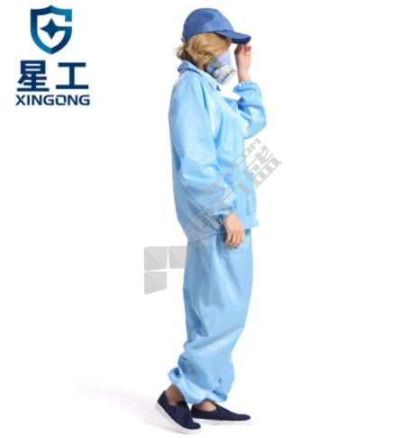 星工 XGJ-3 防尘无尘衣分体防静电工作服 XXXXL 蓝色