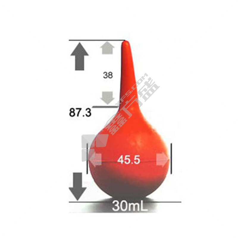 亚速旺 柔软经济型洗耳球 30ml 小号 CC-4539-01 建议外接管均用内径:φ8mm