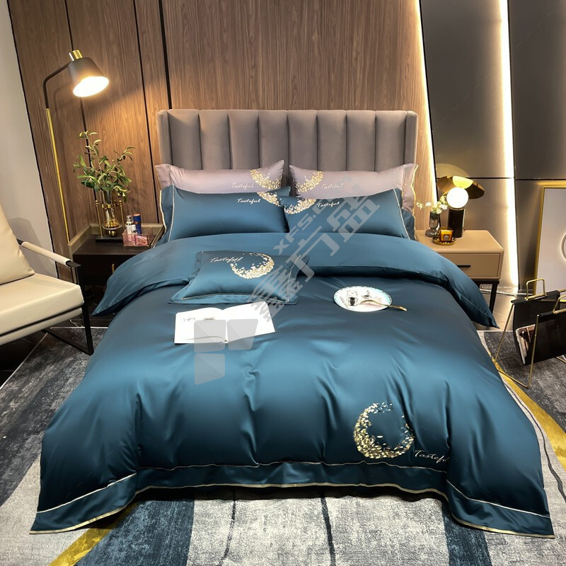 伊伊爱 TJ0KL02101112 星月100支澳棉四件套 220*240cm 星月-星梦蓝