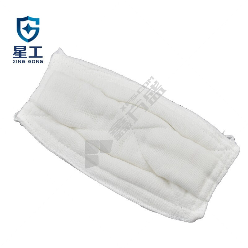 星工 耳戴式脱脂纱布棉口罩 100只/包 XGKZ-1 12层