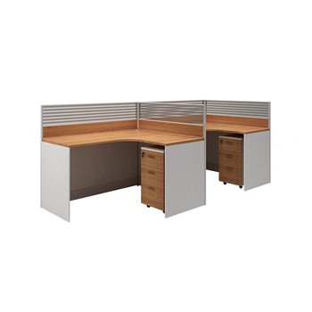 企诺 两人 带活动小柜 屏风卡位员工工位 1200*1400*1050mm 欧橡色