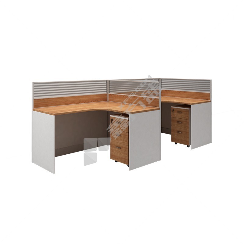 企诺 两人 带活动小柜 屏风卡位员工工位 1200*1400*1050mm 欧橡色