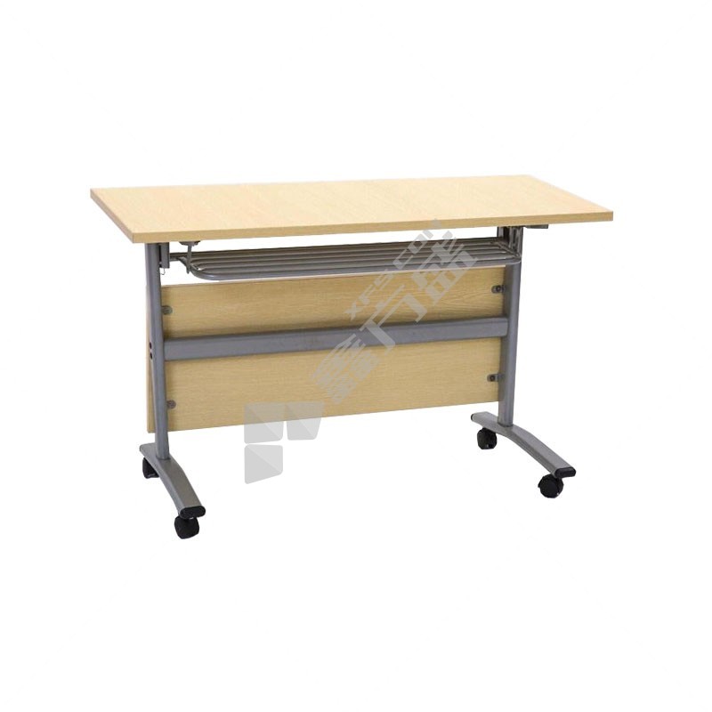 企诺 折叠培训桌会议桌双人办公桌可移动带轮桌1.4米 1400*400*750mm