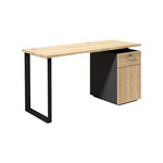 企诺 职员桌员工电脑桌时尚办公桌 1400*600*750mm 卡迪木+炭黑+雅致灰色